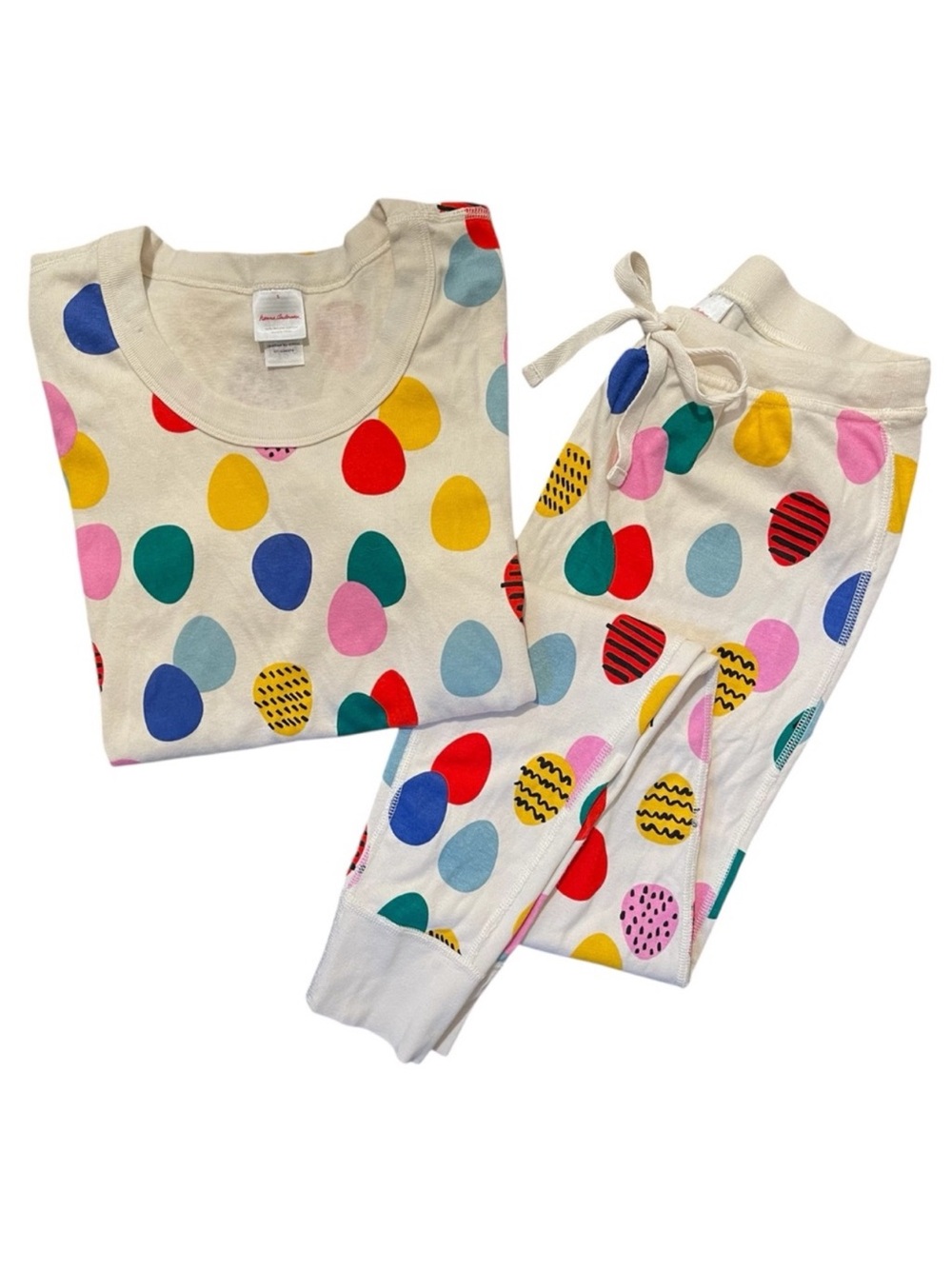 Hanna Andersson Easter Eggs Long John Pajama Set Small Organic Cotton Colorful